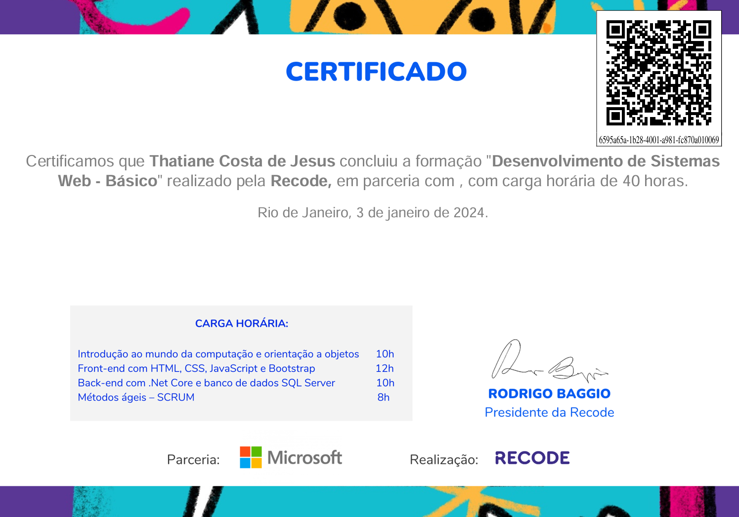 Certificado Desenvolvimento de Sistemas Web - Básico